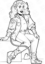 Load image into Gallery viewer, Queer Demon Babe Coloring Book!