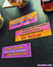 Load image into Gallery viewer, Niche Catholic Upbringing Bumper Stickers