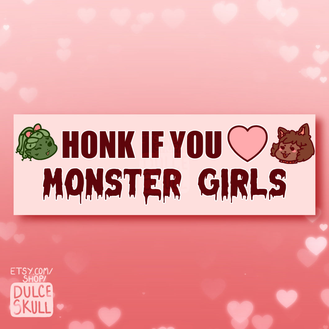 Monster Girls Bumper Sticker