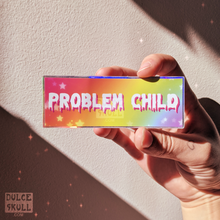 Load image into Gallery viewer, Holographic Problem Child Vinyl Rainbow Sticker
