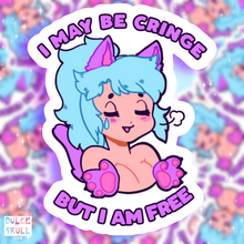 Load image into Gallery viewer, Cringe Kitty 3” Vinyl Sticker
